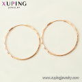 97346 xuping bestes verkaufenqualitätsgroßer großer Kreis rosafarbene Goldfarbe elegante Damenohrringe